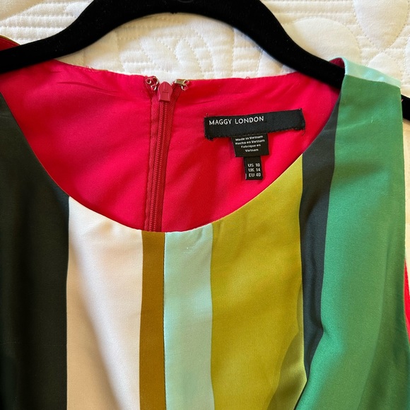 Maggie London MIDI dress ,multicolored and bright , size 10 - Picture 5 of 7